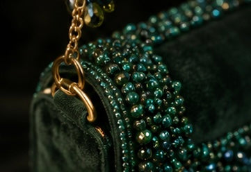 Emerald Vine Beaded Bag