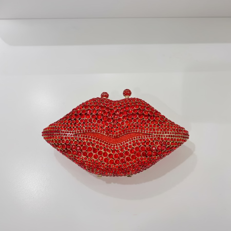 Luxe Lips Crystal Clutch