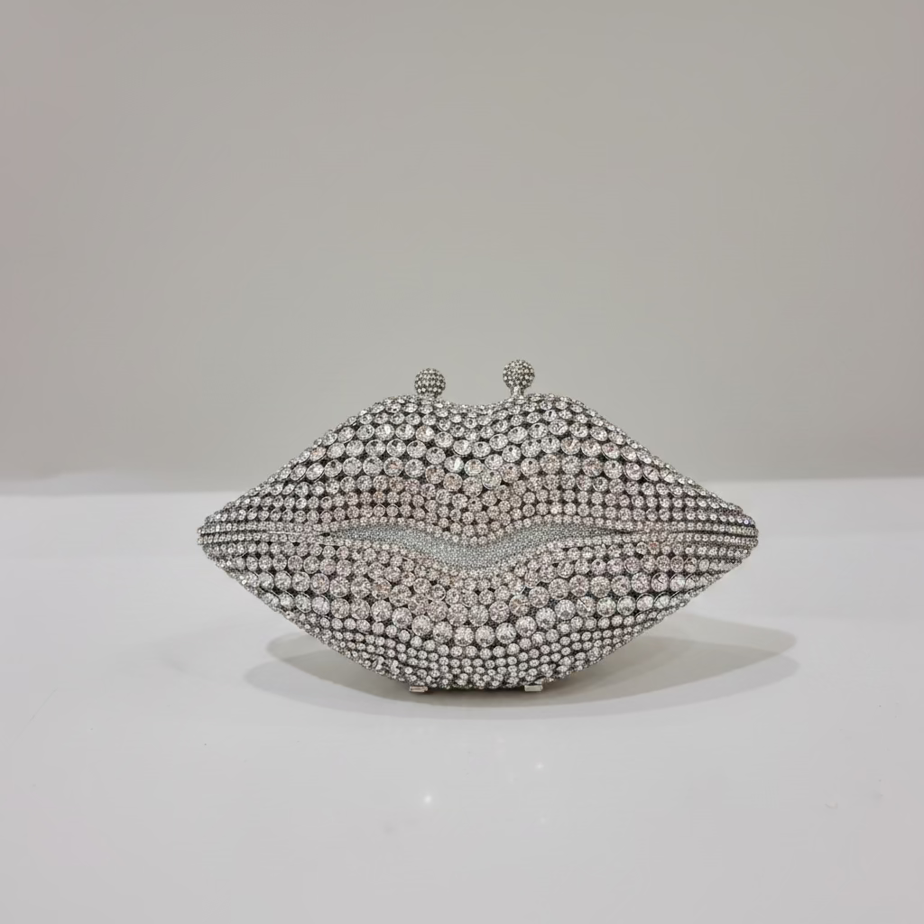 Luxe Lips Crystal Clutch
