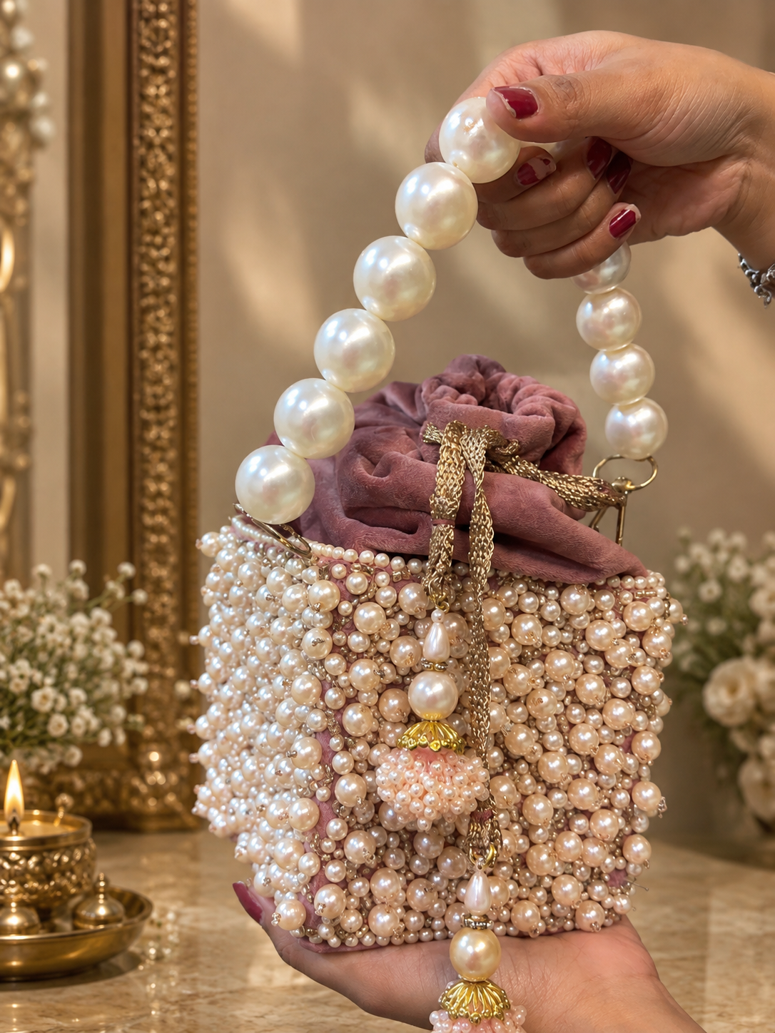 Blush Pearl Royale Potli