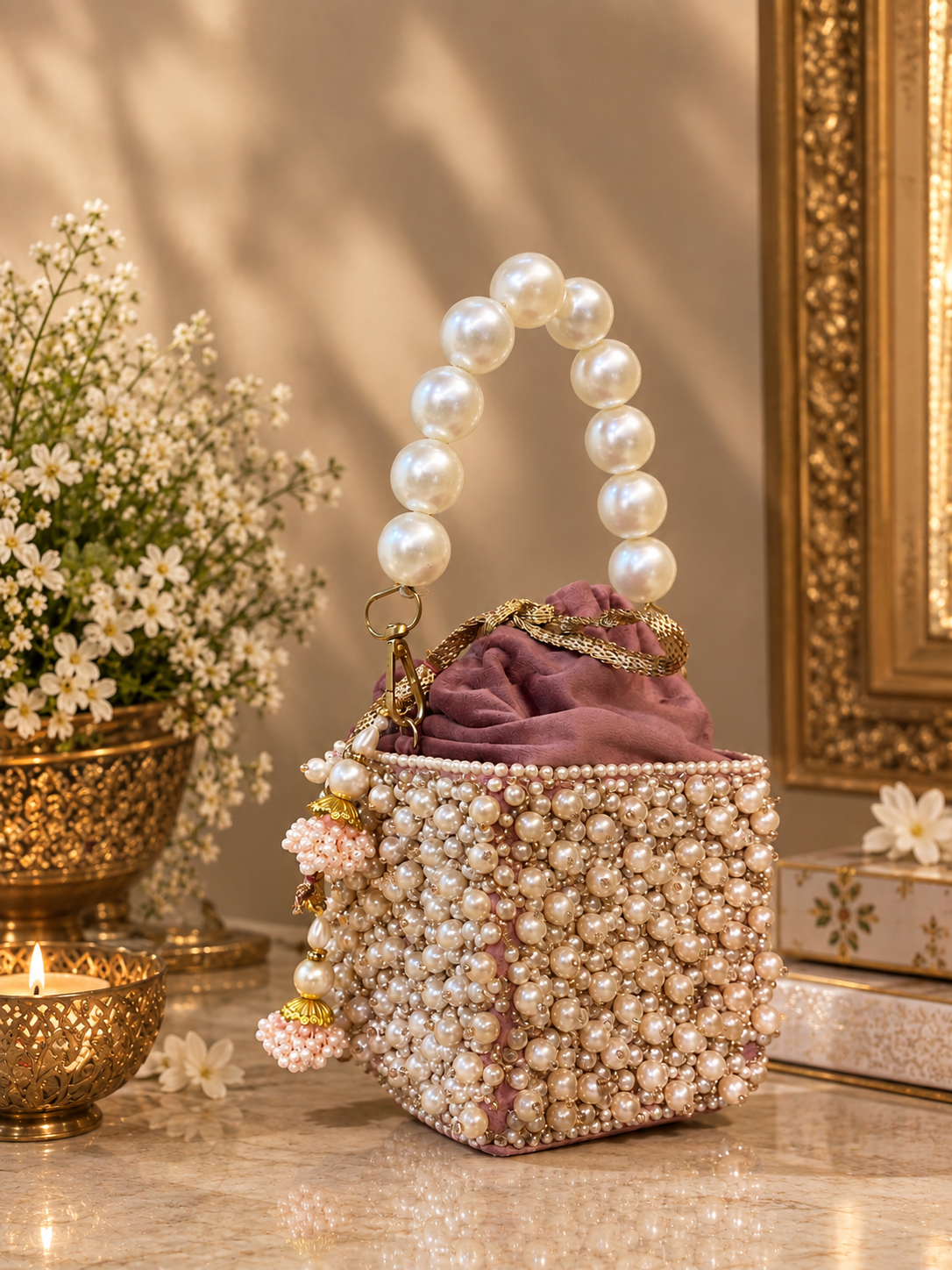 Blush Pearl Royale Potli