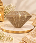 Luxury Gold Rhinestone Diamond-Shaped Clutch