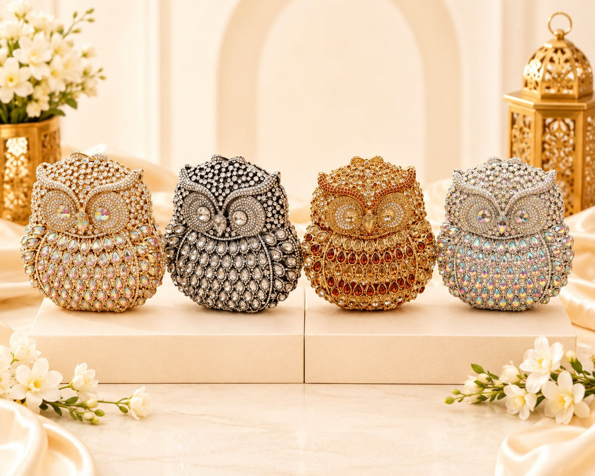 Luxury Crystal Owl Clutch