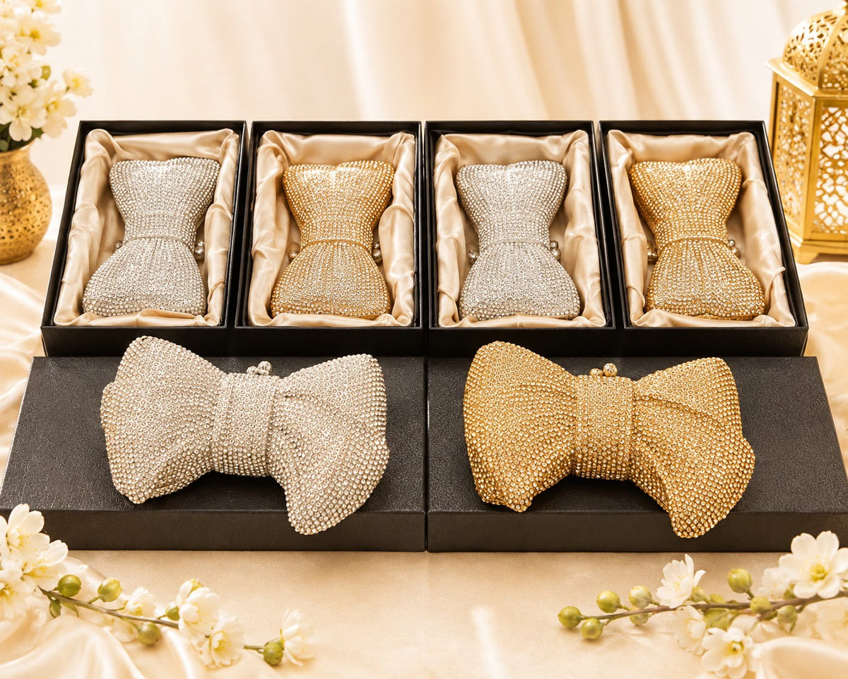 Luxury Crystal Bow Clutch