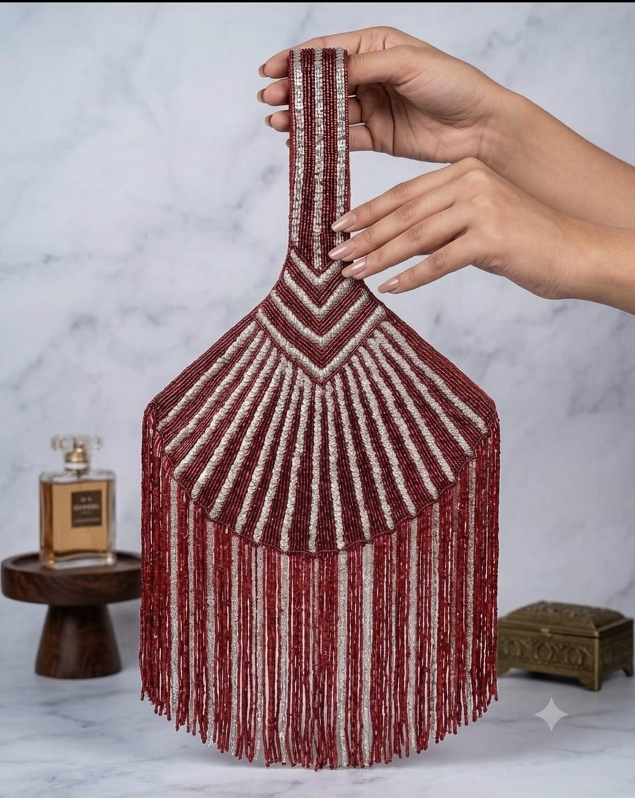 The Beaded Fringe Fan Bag