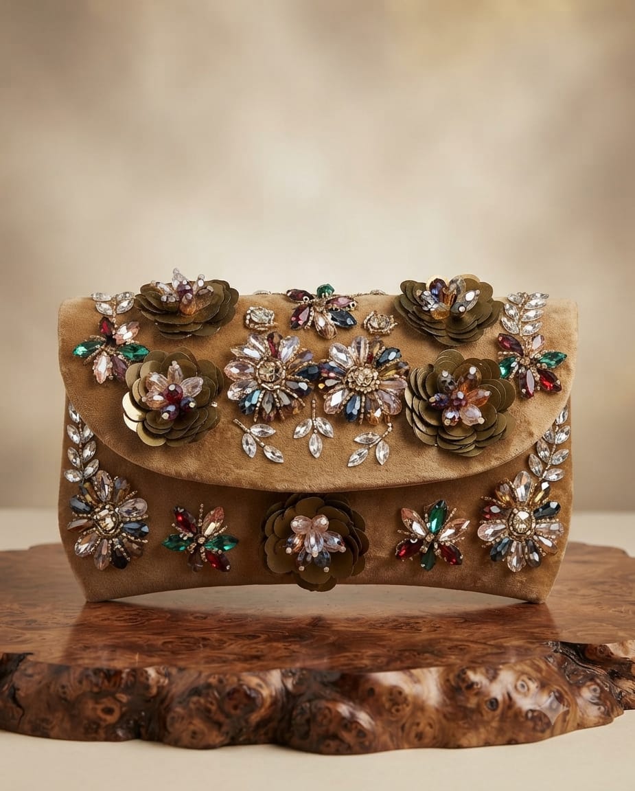 Meher Floral Embellished Clutch
