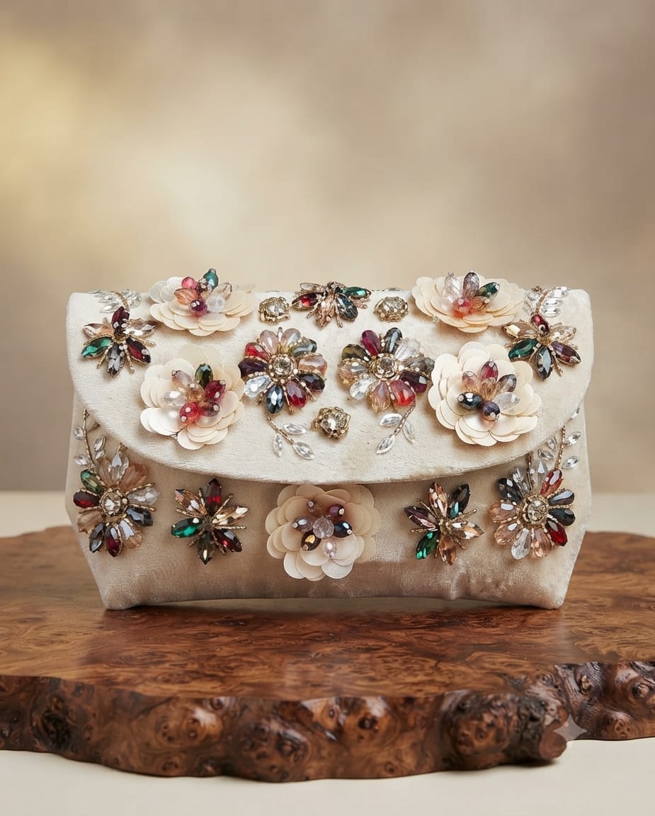 Meher Floral Embellished Clutch