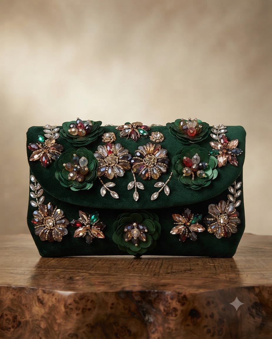 Meher Floral Embellished Clutch