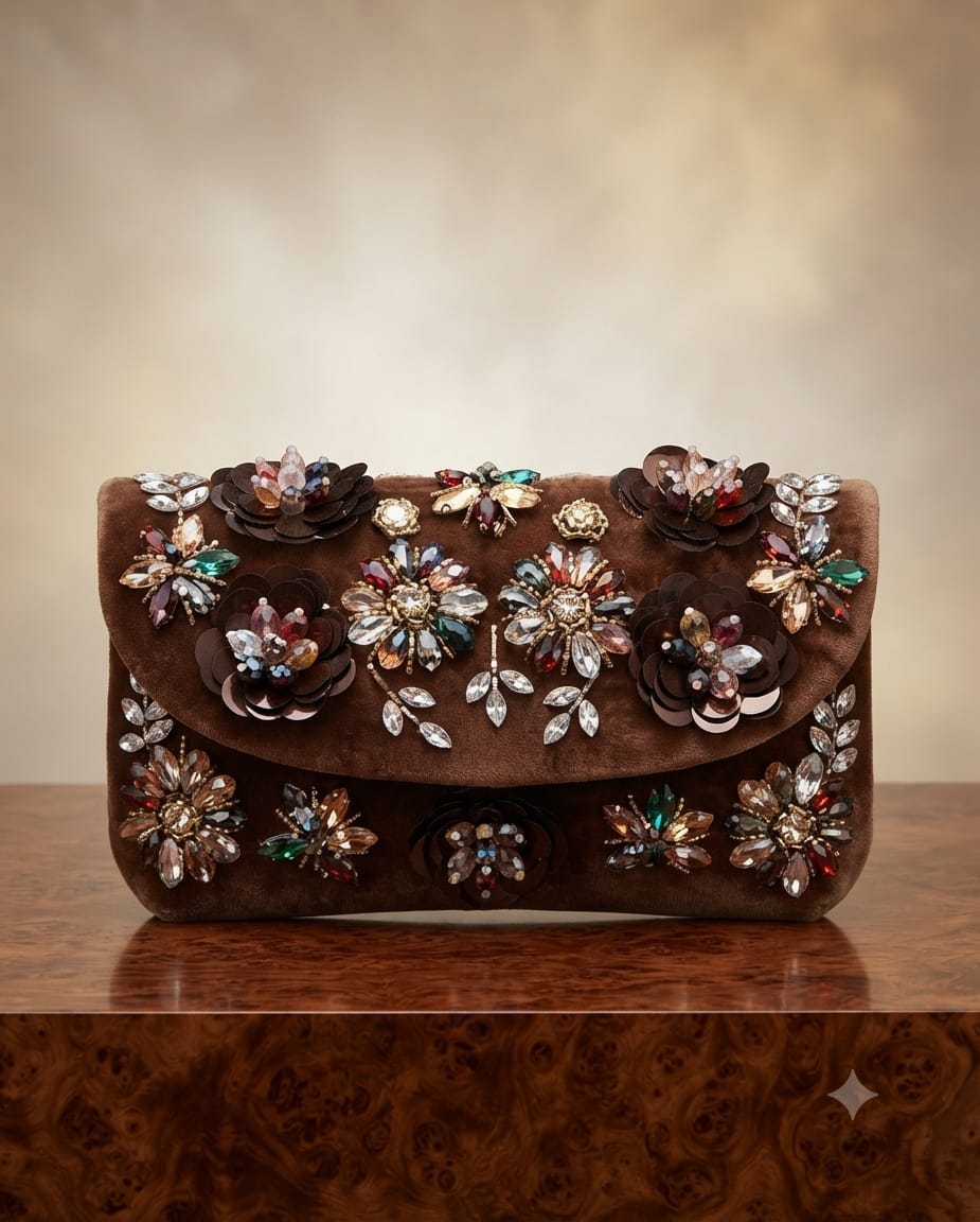 Meher Floral Embellished Clutch