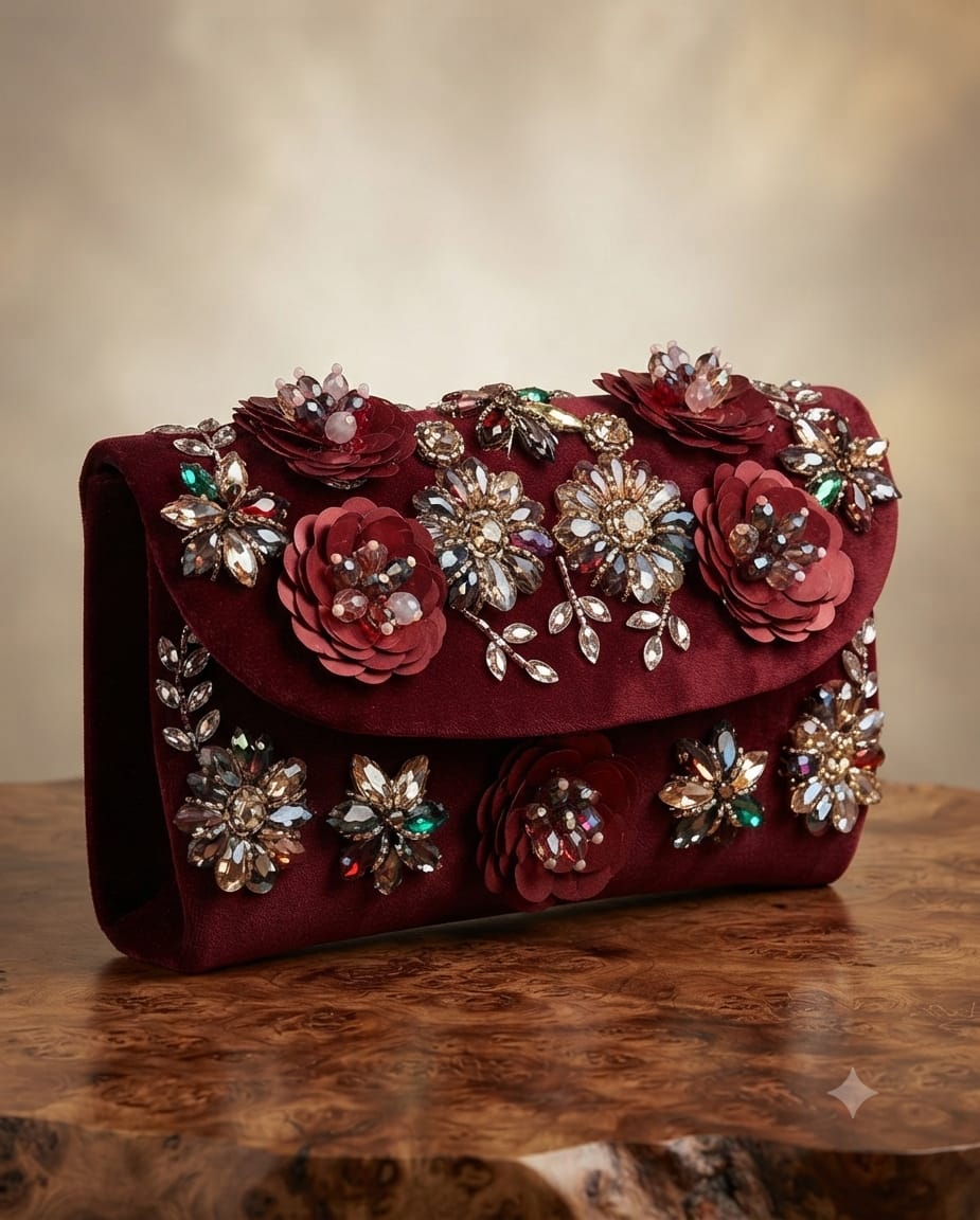 Meher Floral Embellished Clutch
