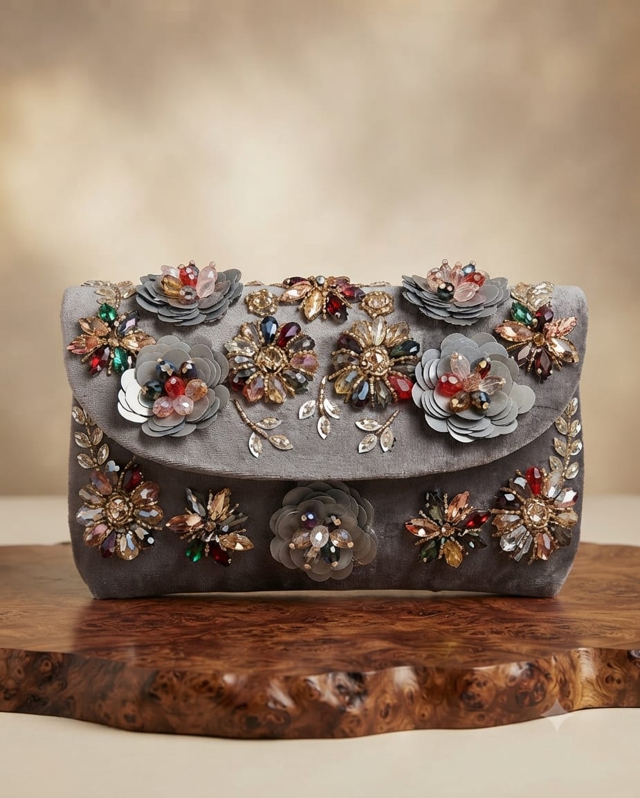 Meher Floral Embellished Clutch