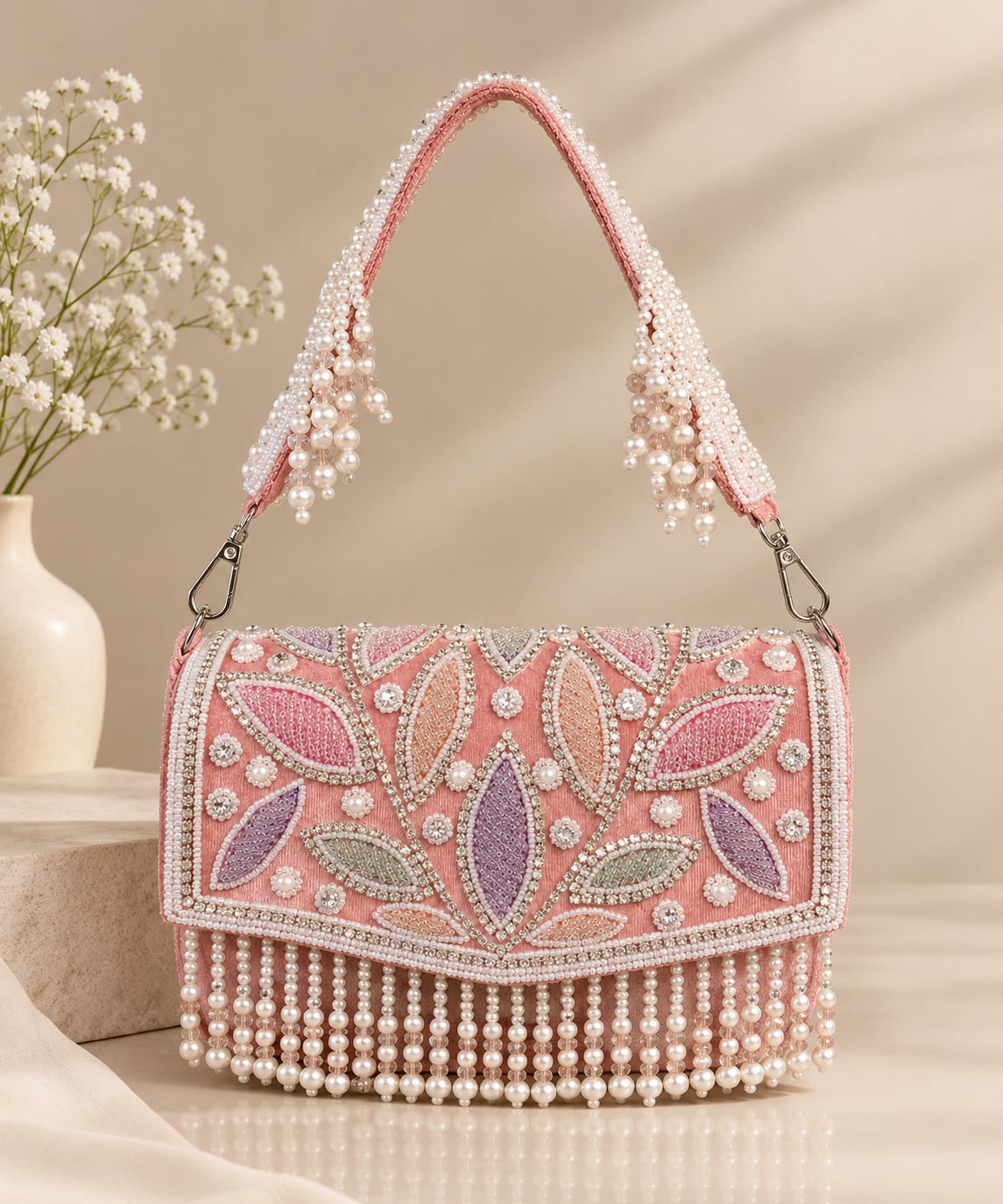 Petal PEARL EMBROIDERED BAG