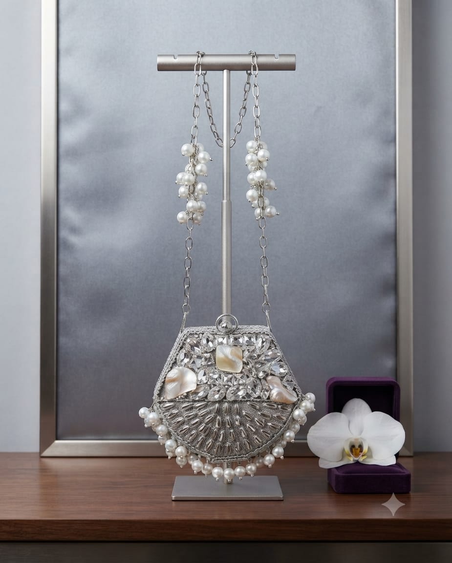 The Aarya Pearl Embellished Clutch